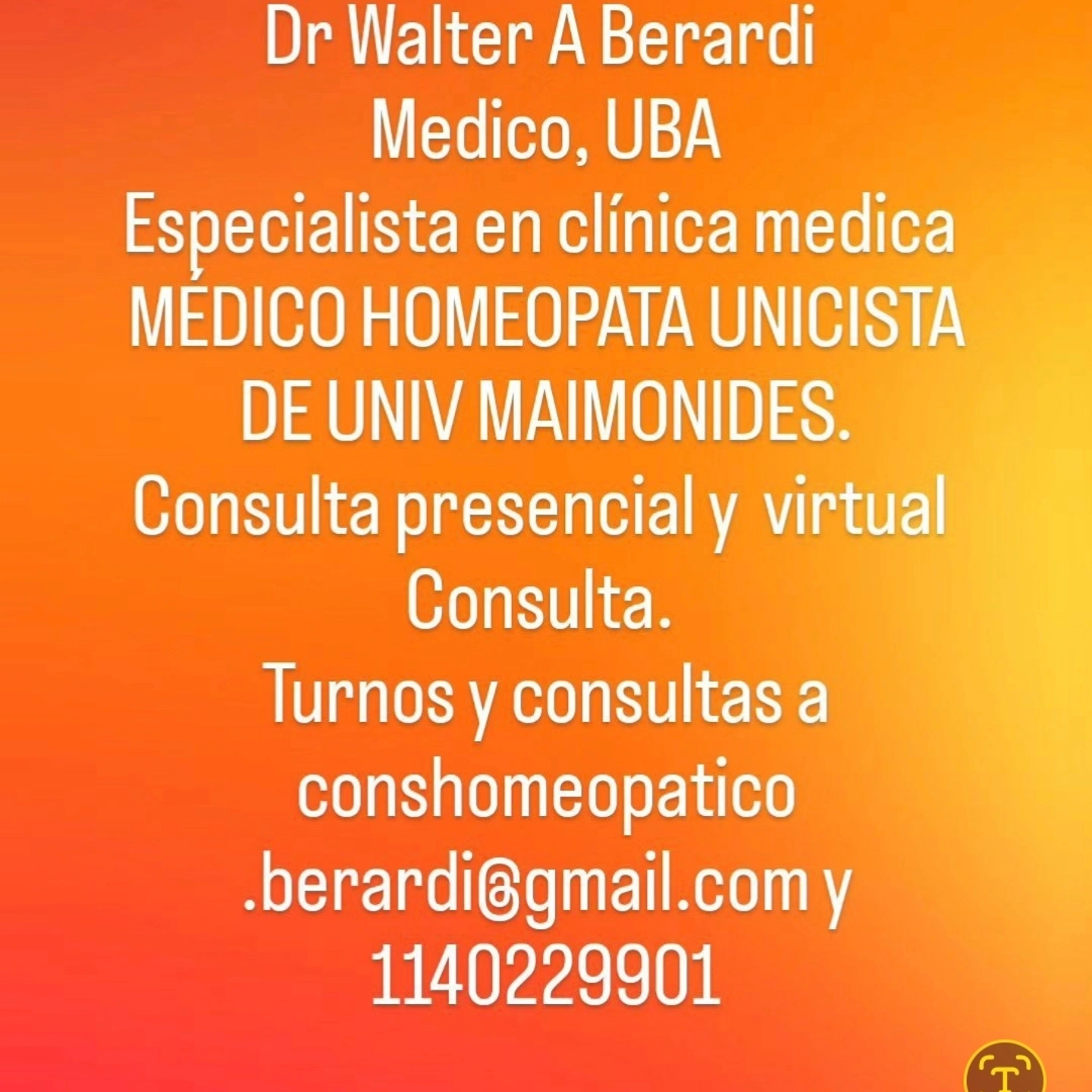 Dr Walter Alberto Berardi